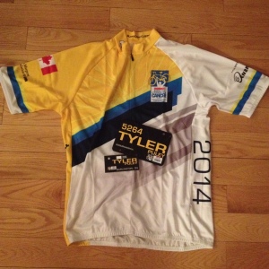 Tyler's jersey came in for The Ride to Conquer Cancer. 